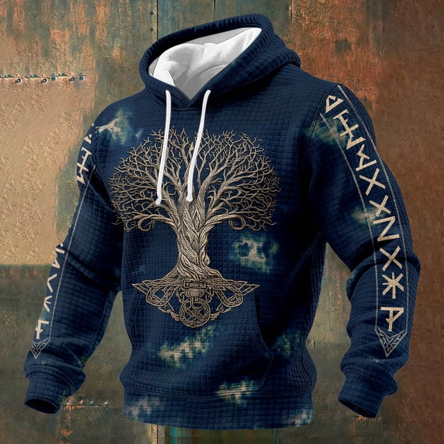 Chandail à Capuchon en Tricot avec Imprimé – Chandail à Capuchon Confortable pour Hommes pour un Port Quotidien Décontracté et un Style de Rue Confortable