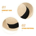 thumbnail image 4 of Mini Straw Hat for Dolls - 2" Handmade Sun Hat for 18" Doll Costumes, 4 of 6