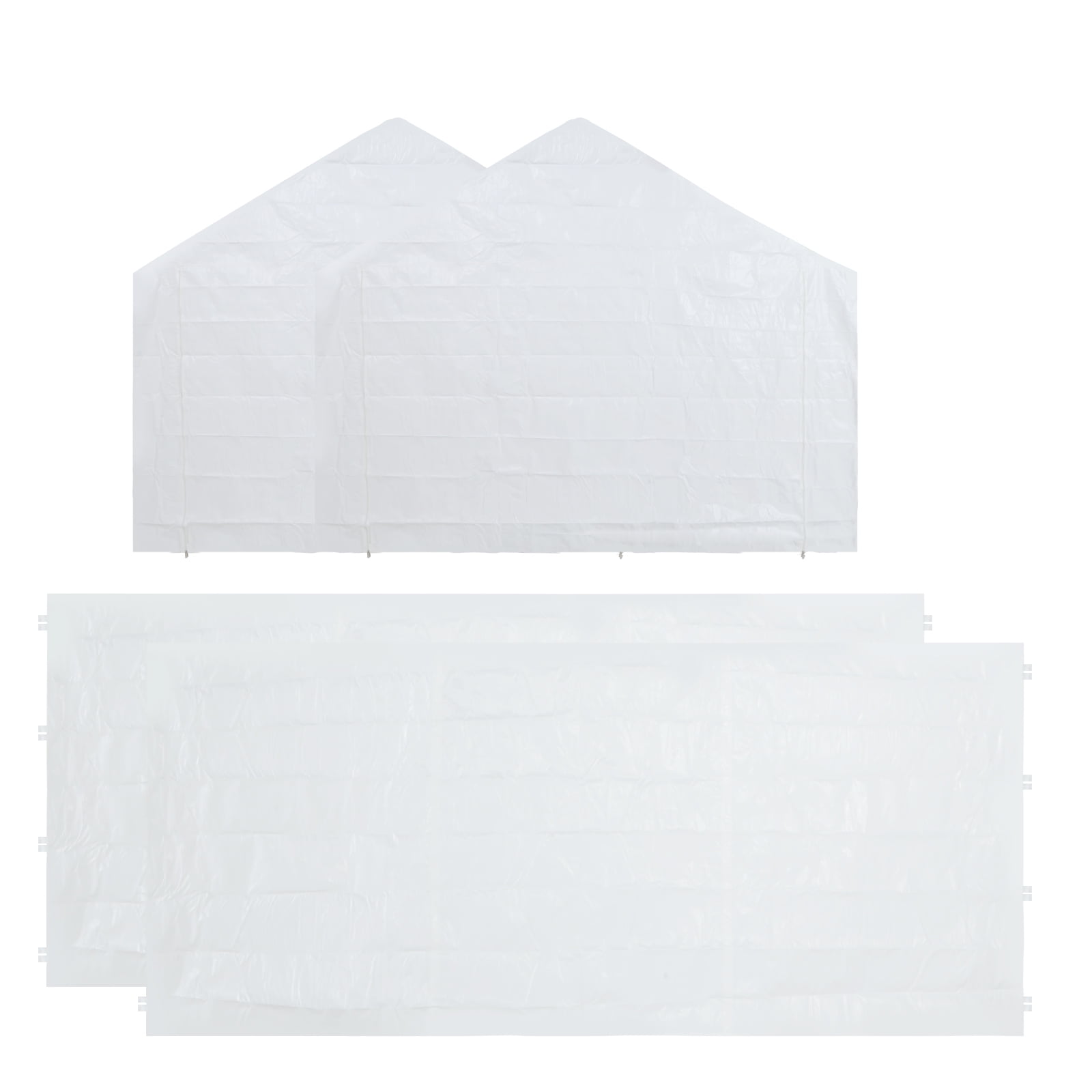 Abba Patio 10x20 ft Carport Sidewall Tarp Replacement, White - Top&Frame Not Included
