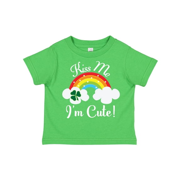 Inktastic St Patricks Kiss Me Im Cute Girls Toddler T-Shirt