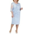 thumbnail image 2 of Robe Midi en Dentelle à Manches Courtes pour Femmes Grande Taille Robe de Cocktail Soirée, 2 of 6