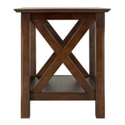 Winsome Wood Xola X Panel End Table, Cappuccino