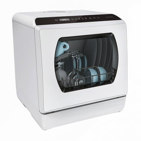 Hermitlux Portable Countertop Dishwasher, 5 Washing Programs, 5L Built-in Water...