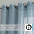 thumbnail image 2 of THD Vicky Semi Sheer Voile Window Curtain Grommet Top Panels for Bedroom & Living Room - Set of 2 (Dusty Blue, 54 W x 63 L per panel), 2 of 6