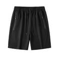 thumbnail image 2 of Blczomt Athletic Shorts for Men Big And Tall Stretch Elastic Waist Black Drawstring Pockets Mid Waist Shorts for Men, 2 of 3
