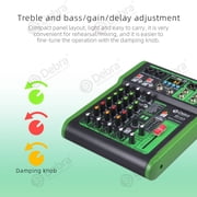 D Debra DI-UX Series Professional Portable Recording Mixer Audio with 99 DSP Digital Effects and USB for DJ Mixer Console Karaoke Home Recording Studio (DI-4UX 4 channels)