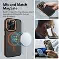 thumbnail image 2 of Dteck Magnetic Case for iPhone 15 Pro, Compatible with MagSafe, Translucent Matte Back Shockproof Phone Cover,Orange, 2 of 7