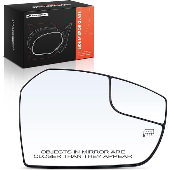 A-Premium Right Passenger Side Heated Mirror Glass with Backing Plate - Compatible with Ford Escape 2017 2018 2019 - Exterior Side View Convex Mirror with Spotter Glass