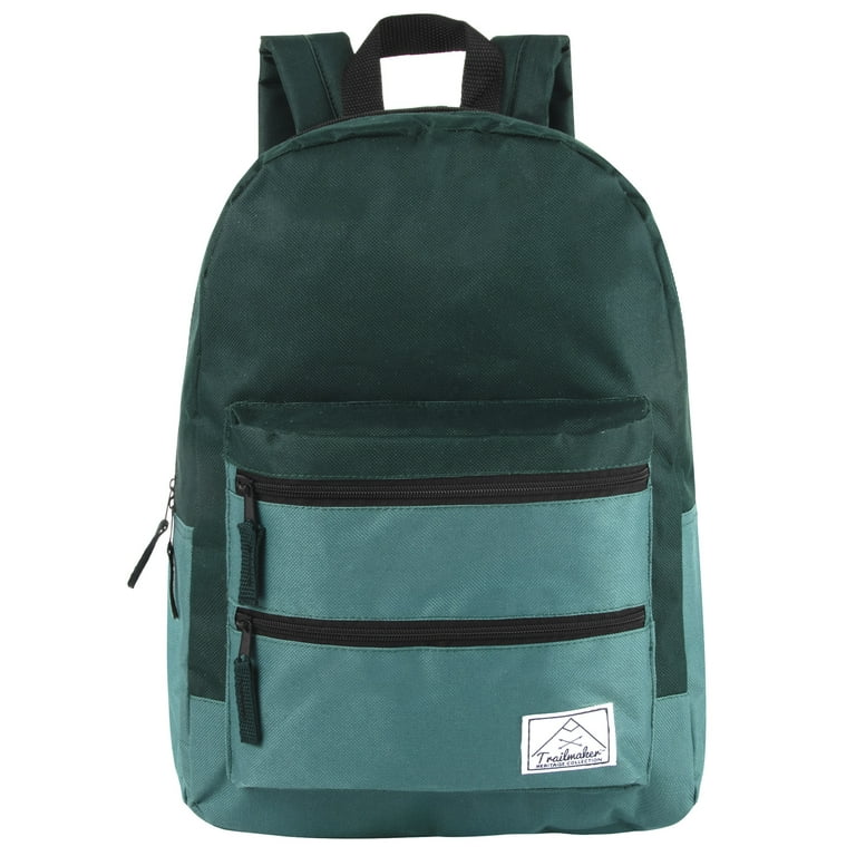 Trail Maker 17”L Multi-Pocket Backpack, Dual Zipper, Teal
