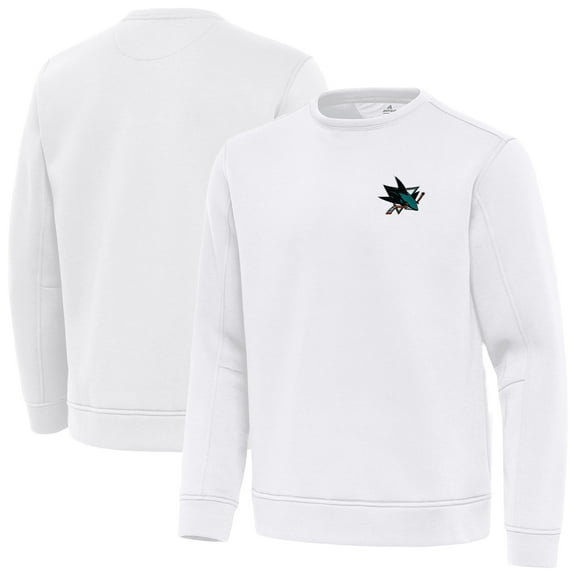Men's Antigua White San Jose Sharks Relevant Lightweight Pullover Sweatshirt