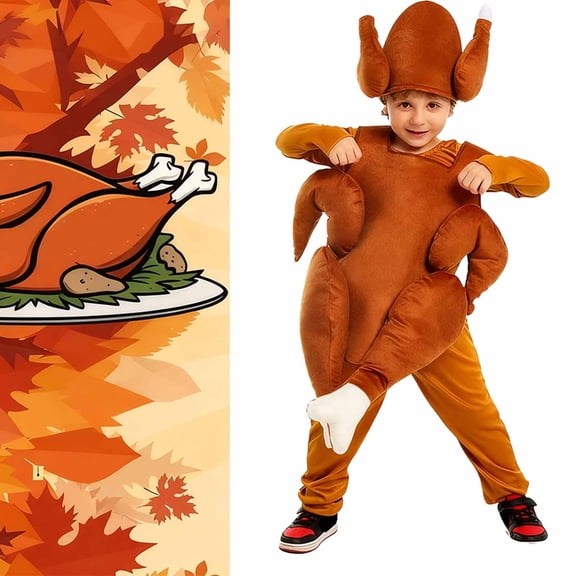Thanksgiving Day Kids Roast Turkey Play Dress Up Outfit For Childrens Holiday Performance Funny Hats Adjustable Cute Caps Adjustable Baseball Hats for Boys & Girls