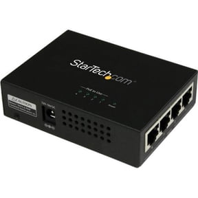 StarTech POEINJ4G StarTech.com 4 Port Gigabit Midspan - PoE+ Injector - 802.3at and 802.3af - 120 V AC, 230 V AC Input - 52 V DC Output - 30.80 W - Black