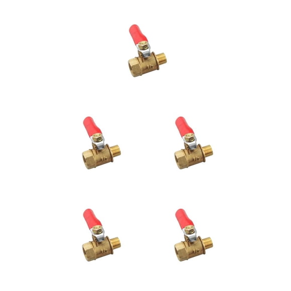 Accesorios de interruptor de conector de manguera de extremos dobles de válvula de bola de latón 1/8 pulgadas 5piezas Yuarrent