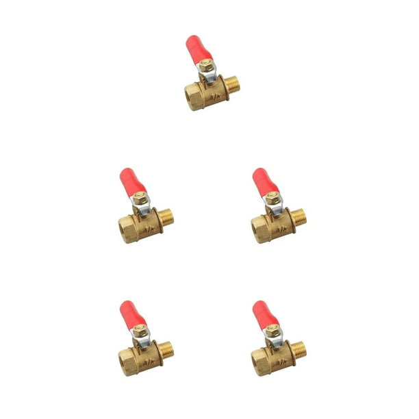 Accesorios de interruptor de conector de manguera de extremos dobles de válvula de bola de latón 1/8 pulgadas 5piezas Yuarrent