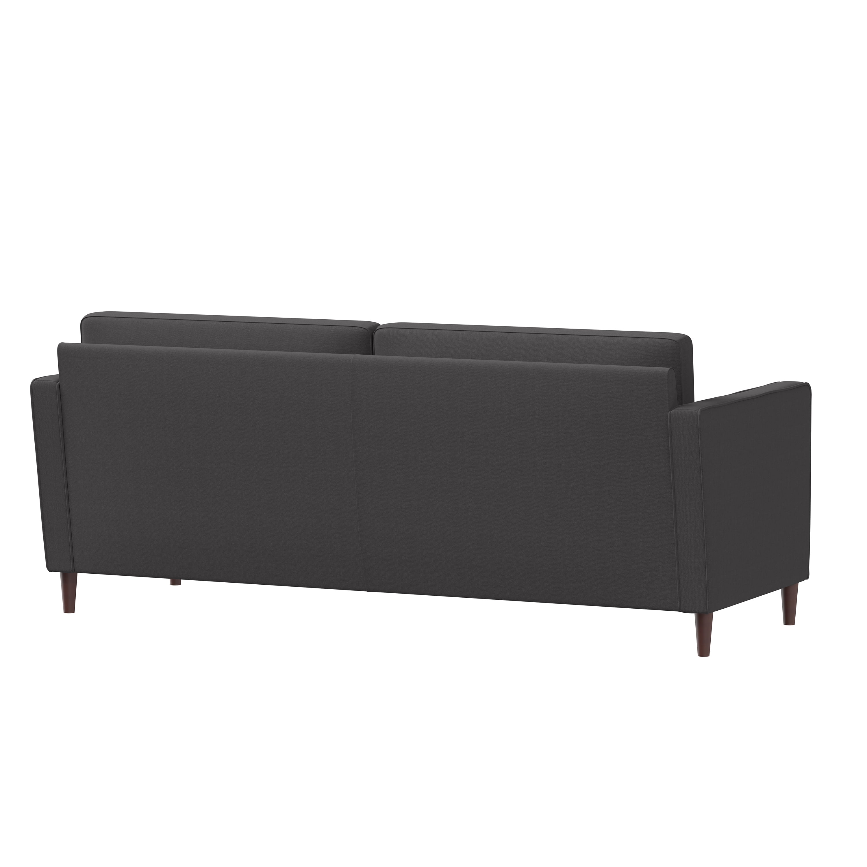 Studio Living Lorelei Mid-Century Modern Cushion Back Upholstered Sofa, Heather Gray Fabric