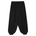 thumbnail image 6 of YiZYiF Kids Girls Chiffon Flowy Modern Dance Pants Belly Dancewear Arabic Princess Wide Leg Trousers Black 16, 6 of 7