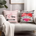 thumbnail image 2 of GZHJMY Be My Valentines Day Heart Love Pillow Covers 16 x 16 Set of 2 Black and Red Stripes I Love You Wedding Decorative Throw Cushion Case for Sofa Couch Home Holiday Valentine Day, 2 of 7
