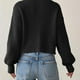 thumbnail image 4 of Suéter de cuello en V para mujer, cárdigan informal de moda con cuello en V y botones de manga larga, top de acrílico para mujer, 4 of 4
