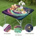 thumbnail image 4 of Colorful Tie Dye Cosmic Spiral Pattern Square Fitted Tablecloth with Elastic Edge,Square Table Cover,Washable Elastic Table Cover for Home Kitchen Party Decor 36"x36", 4 of 6