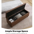 thumbnail image 4 of Tbfit Long Ottoman with Storage, 50.8" Faux Leather End of Bed Bench with Safety Hinge&Rivets, Entryway Benches Large Storage Ottoman Bench for Bedroom, Living Room, Holds up to 660 lb(Brown), 4 of 18