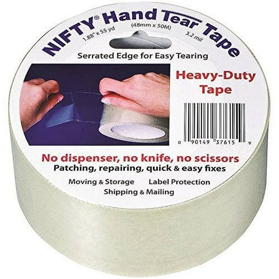 Nifty Hand Tearable Tape - Easy Tear by Hand - 2 in x 55 yd
