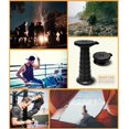 thumbnail image 3 of Tabouret Pliable Portable Rétractable Réglable, Tabouret Télescopique Compact pour Adultes Usage Intensif avec Capacité de Charge 770 lbs, Chaise Camping Voyage Chasse (Noir) (HX20210818), 3 of 5