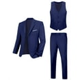 thumbnail image 5 of Wehilion Mens Suits Set Slim Fit Men 3 Piece Dress Suit Prom Blazer Wedding Formal Jacket & Vest & Pants Navy Blue XL, 5 of 7
