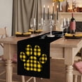 thumbnail image 2 of Table Runners 70 Inches Long Dress Scarves, Cats Pawprints Farmhouse Coffee/Dining/Kitchen Table Decor, Holiday Table Runner, Yellow Black Buffalo Plaid Pets Paw 13x70 Inch, 2 of 9