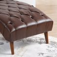 thumbnail image 7 of Tufted Chaise Lounge Indoor, Leisure Accent Chair Upholstered Couch with Pillow, Modern Chaise Lounge Chair, Tufted Armless Chaise Lounge, for Bedroom Living Room Office, Dark Brown PU, 7 of 7