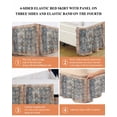 thumbnail image 5 of Classic African Bed Skirt King Size 16" Drop Medieval Retro Patterns Ruffled Wrap Around Bed Skirts Adjustable Elastic Bedskirt Dust Ruffle for King Size Bed, 5 of 7