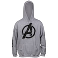 thumbnail image 3 of Avengers 812930-medium Avengers Symbol with Sleeve Print Text Pull Over Hoodie, Medium, 3 of 3