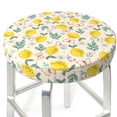 thumbnail image 3 of Fotbe Flowers and Butterflies Stool Covers Round,Waterproof Round Bar Stool Covers Bar Chair Covers Washable Stool Cushion Slipcover for 12-14 Inch Chair-14 inch, 3 of 7