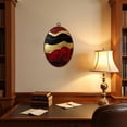 thumbnail image 4 of Canvas Wall Art Red Abstract Marble Burgundy Black Malachite Gold Veins Aesthetic Oval Framed Canvas Prints Vintage Wall Hanging Decor for Home Office Decorations 8.6"x11.4", 4 of 7