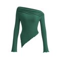 thumbnail image 1 of Remera PRETTYGARDEN Y2K de Punto Acanalado con Hombros Descubiertos Talle S, 1 of 9