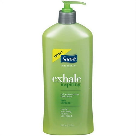 Suave Exhale Inspiring Lime Verbena Skin Therapy Body Lotion, 18 oz