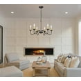 thumbnail image 2 of Gold Chandelier Hanging Pendant Light Fixtures Ceiling Mount 6-Light Modern Farmhouse Chandeliers for Dining room, 2 of 7
