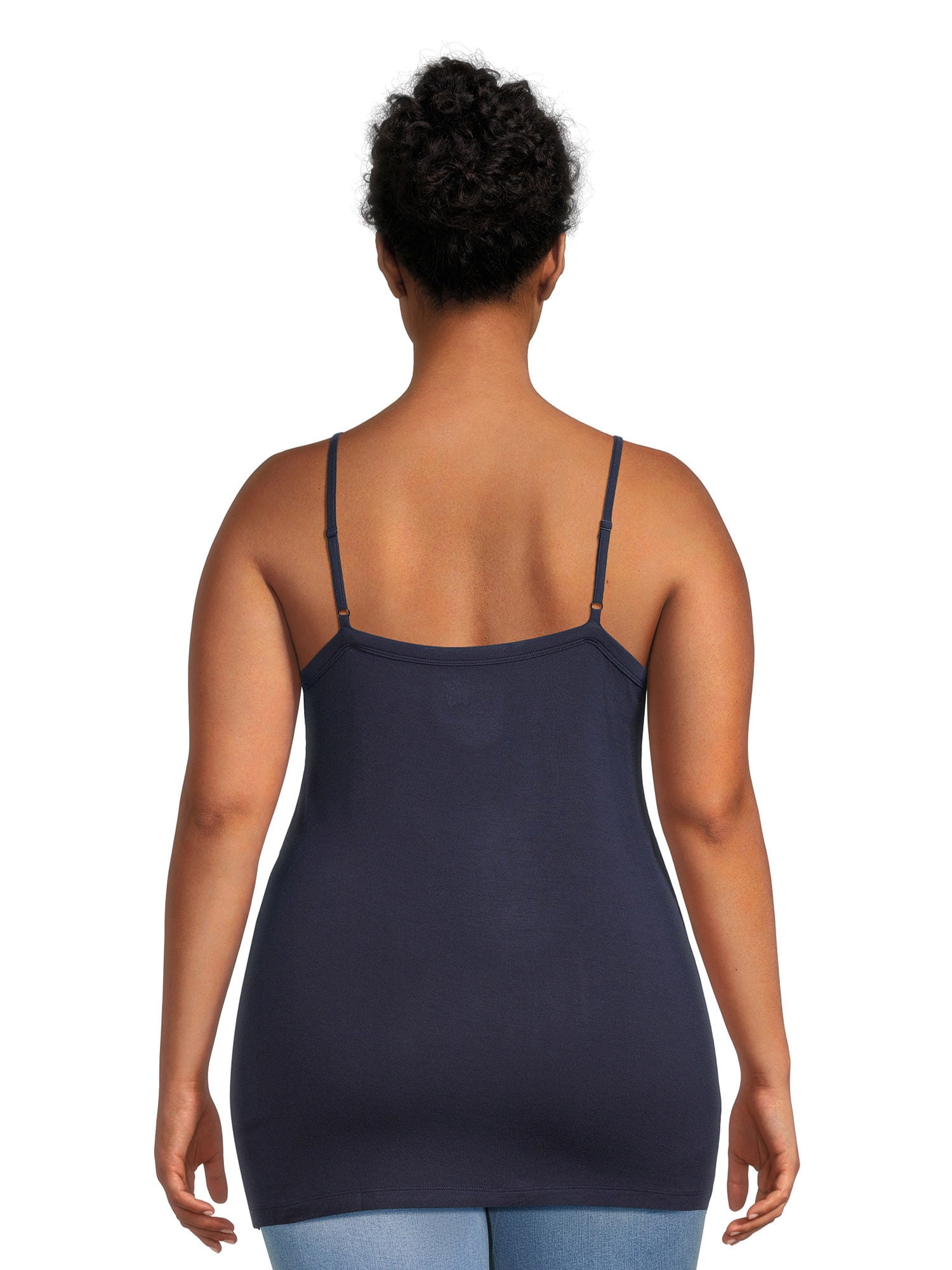 Terra & Sky Women’s Plus Size Lace Trim Cami Tank Top, 2-Pack