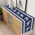 thumbnail image 4 of Christmas Elk Table Runner 72 Inches Long Farmhouse Dress Scarves, Xmas Snowflakes Vintage Navy Blue Geometric Art Dining Tablerunner for Coffee Table/Kitchen Island/Party Décor, 13" x 72", 4 of 8