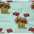 thumbnail image 4 of oneOone Organic Cotton Poplin Twill Fabric Bird & Mushroom Block Fabric Prints By Yard 42 Inch Wide, 4 of 4