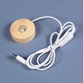 thumbnail image 5 of Justinstones Selenite LED Light Round Wood Display Base for Stone Crystal USB Table Light Home Office Decor, 5 of 5