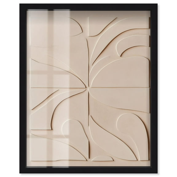 Geometric Glyphs II Shadowbox Print Boho Minimalist Art by Art Remedy, Black Frame, 16 x 20