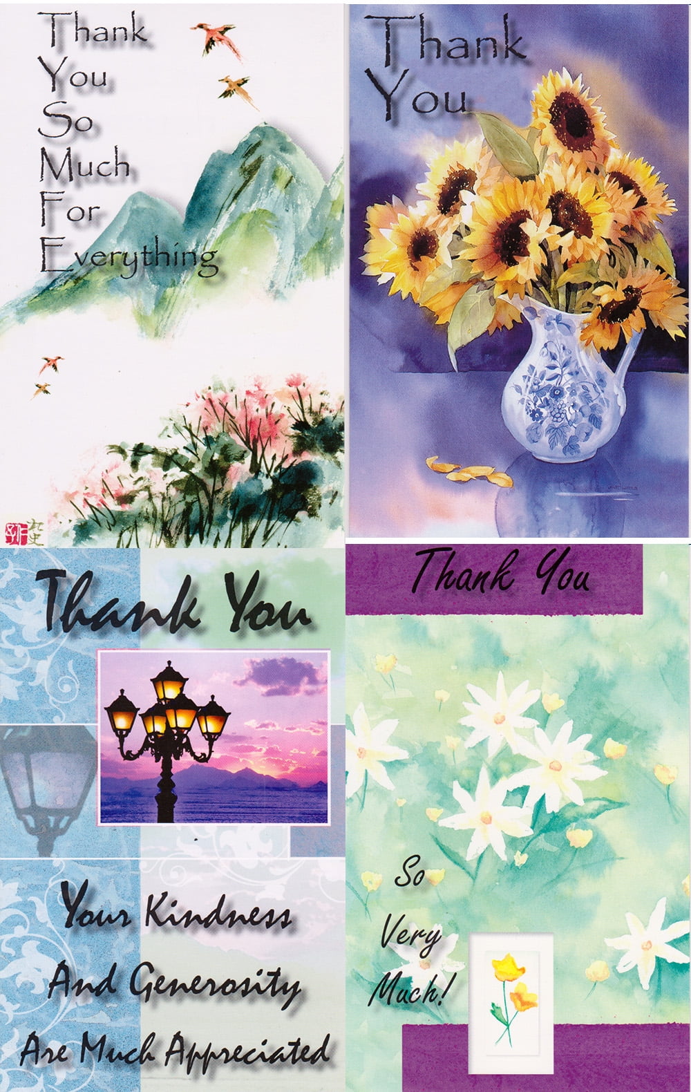 24 Assorted Thank You Greeting Cards