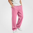 thumbnail image 2 of DJDLJWCJ Casual Sweatpants for Boys Elastic Waist Lightweight Straight Pants Stretch Soft Hiking Trousers Pink Size 11, 2 of 7