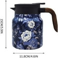 thumbnail image 3 of HLONK Raidley Vintage Floral Pattern Tea – Built-In Infuser Mini Hot Coffee Pot Office Stainless Steel Insulated Teapot Detachable Easy To for Kitchen, 3 of 9
