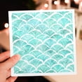 thumbnail image 7 of 3drose, Pretty, Aqua and White Watercolor Japanese Fan Pattern, 12 Greeting Cards with Envelopes, 7 of 7