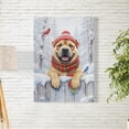 thumbnail image 2 of Playful Chinese Shar-Pei Welcomes Winter Snowy Day with Cardinal Bird Vertical Matte Canvas Poster Dog Lover Wall Art Home Decor - 2017, 2 of 5
