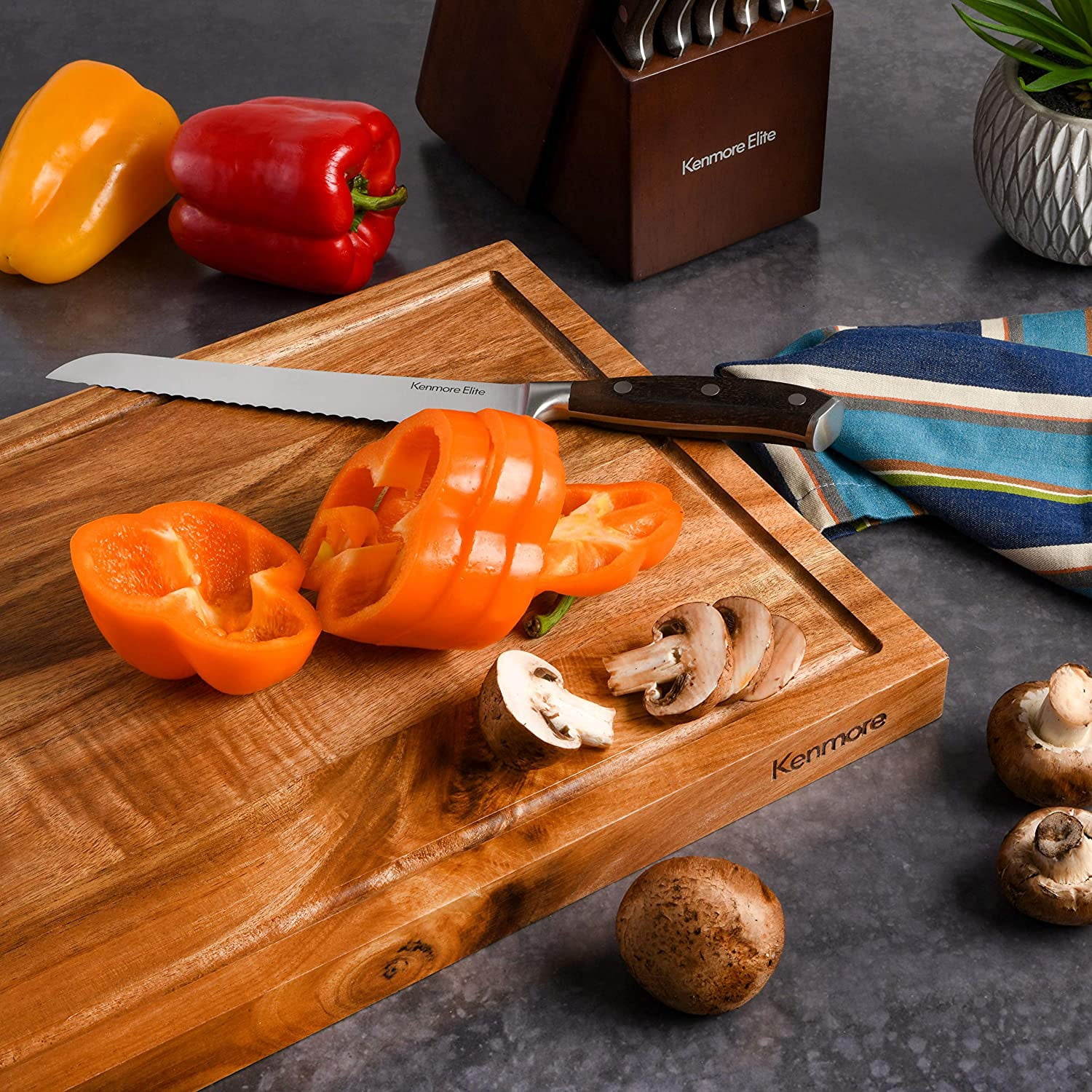 Kenmore Archer 18 x 12 Inch Acacia Wood Cutting Board