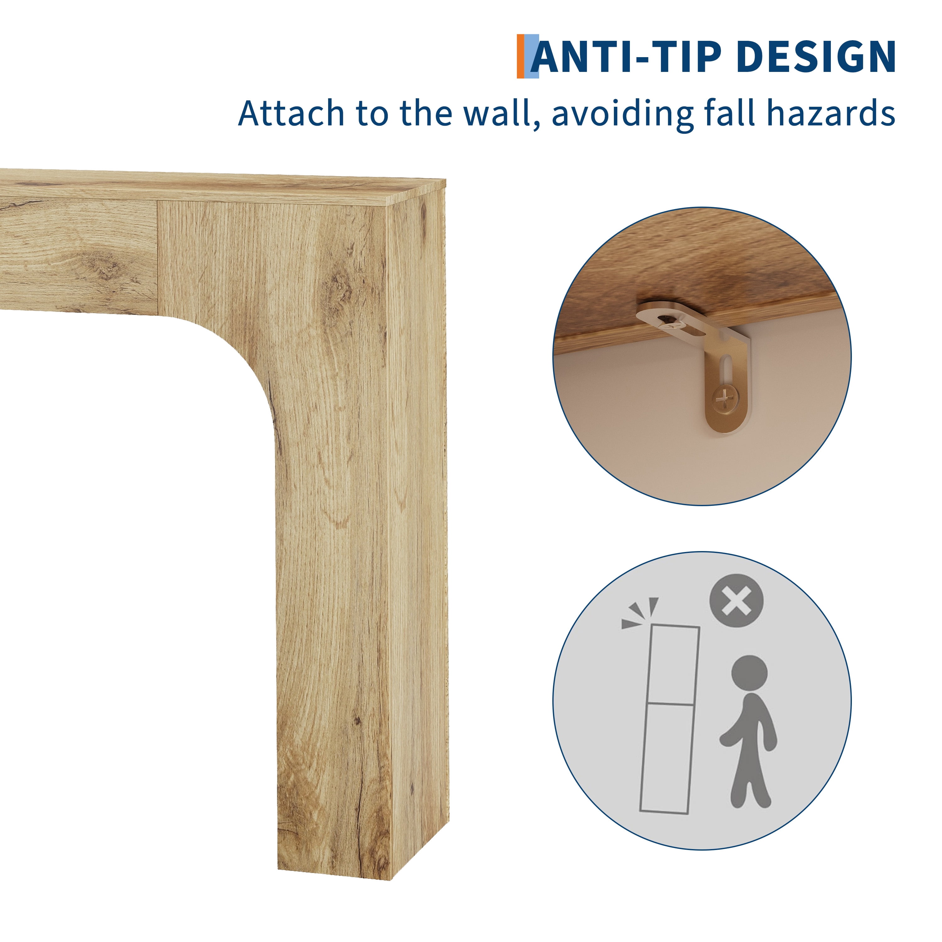 Slim Farmhouse Console Table for Living Room – Narrow Wooden Entryway Table, Rustic Oak Accent, Space-Saving Hallway Furniture, Ideal Behind Sofa or in Foyer, 47 Inch – 1.2 Michat Cracked Oak