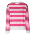 thumbnail image 6 of hxobax Juniors Teens Cute Sweatshirts Striped Colorblock Pullover Tops for Womens Preppy Sweatshirts, 6 of 7