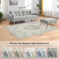 thumbnail image 2 of Boho Vintage Round Rug ft- Faux Wool Dreely Washable Area Rug Small Distressed Throw Rugs Floor Carpet for Door Mat Entryway Bedrooms Laundry (Round - ; Diameter Border ), 2 of 7